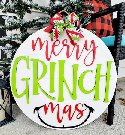 Merry Grinchmas Smile Door Hanger