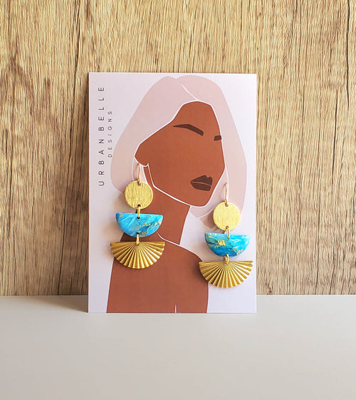 MIA Azure Statement Earrings 14K Gold Filled