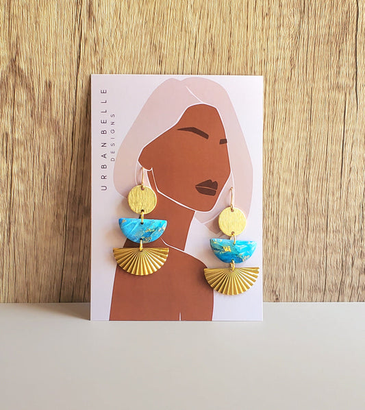 MIA Azure Statement Earrings 14K Gold Filled
