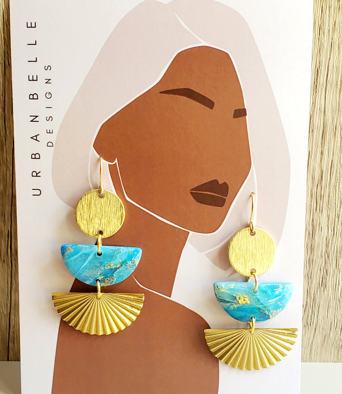MIA Azure Statement Earrings 14K Gold Filled