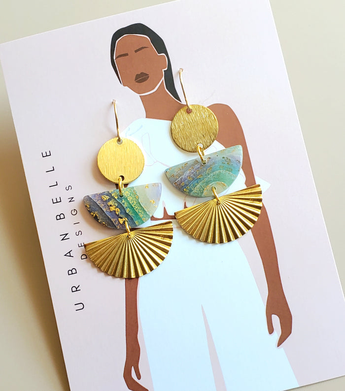 MIA Statement Earrings - Agate Meadow 14K Gold Filled