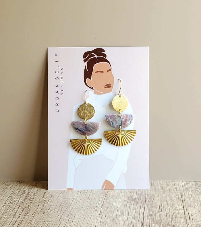 MIA Statement Earrings - Rose Quartz 14K Gold Filled