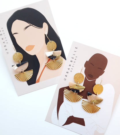 MIA Terrazzo Fan Earrings 14K Gold Filled