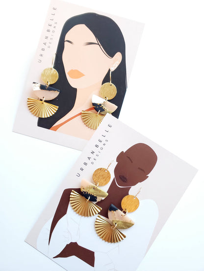 MIA Terrazzo Fan Earrings 14K Gold Filled