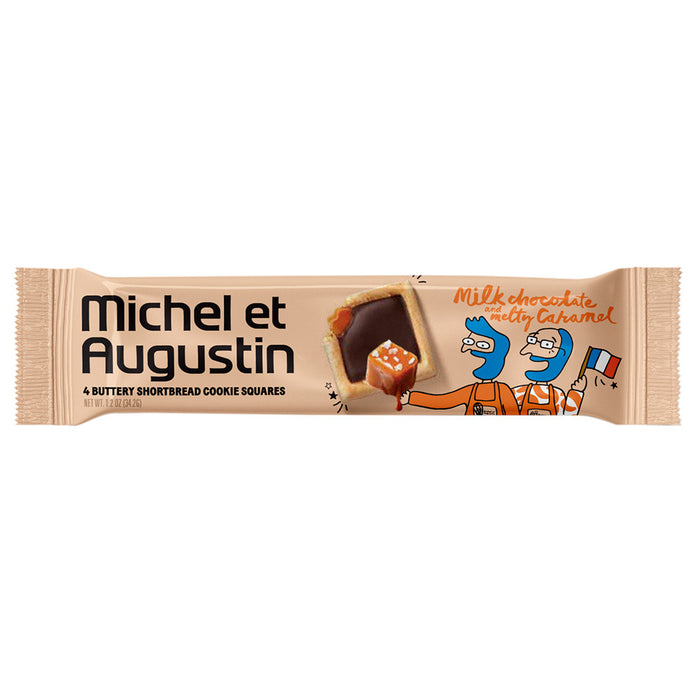 Michel Et Augustin With Caramel Cookie Square Milk Chocolate 4 Pc 1.2oz - 18ct