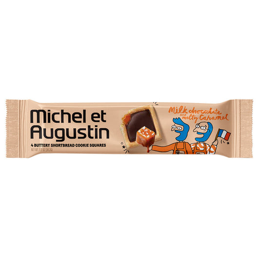Michel Et Augustin With Caramel Cookie Square Milk Chocolate 4 Pc 1.2oz - 18ct