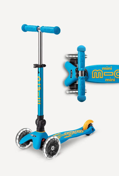 Mini Ocean Blue Foldable LED Scooter