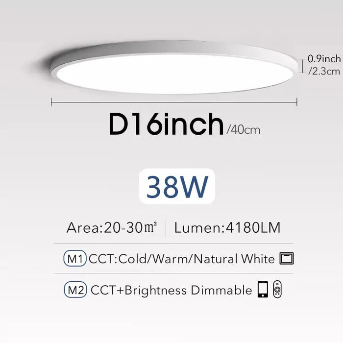 White-16inch-38W / China / Cold White-No Remote