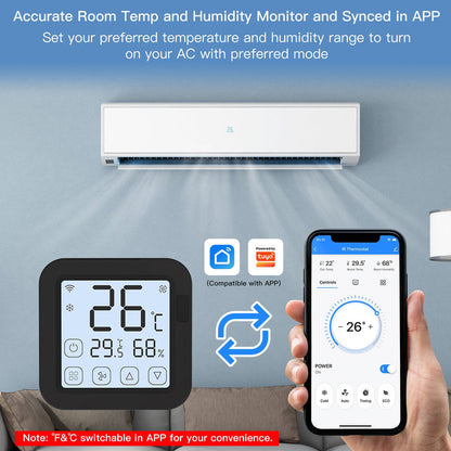Accurate Room Temp and Humidity Monitor and Synced in APP - MOES