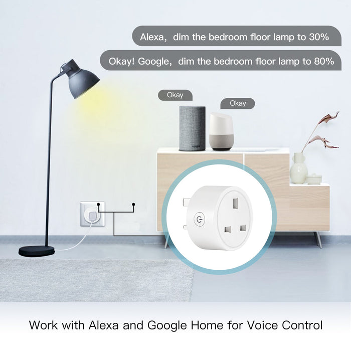 MOES WiFi Smart Power Dimmer Plug Brightness Adjust Timer Socket UK - MOES