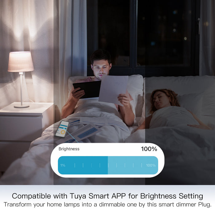 MOES WiFi Smart Power Dimmer Plug Brightness Adjust Timer Socket UK - MOES
