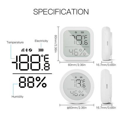 MOES Smart ZigBee Temperature and Humidity Sensor Indoor Hygrometer Thermometer Detector with Digital LCD Display Smart Life APP Remote Control ZigBee Gateway Required - MOES