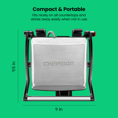 Multifunctional 180° Grill + Panini Press (4-Slice)
