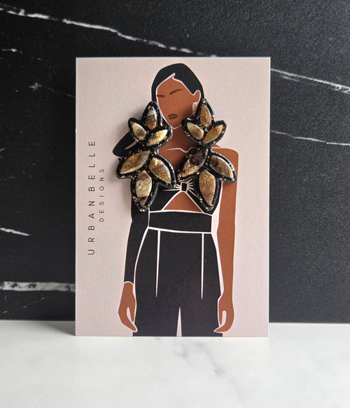 Nocturne Petal Statement Earrings