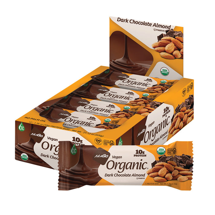 Nugo Protein Bar Organic Dark Chocolate Almond 1.76oz - 12ct