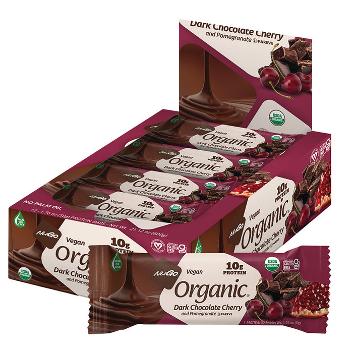 Nugo Protein Bar Organic Dark Chocolate Pomegranate 1.76oz - 12ct