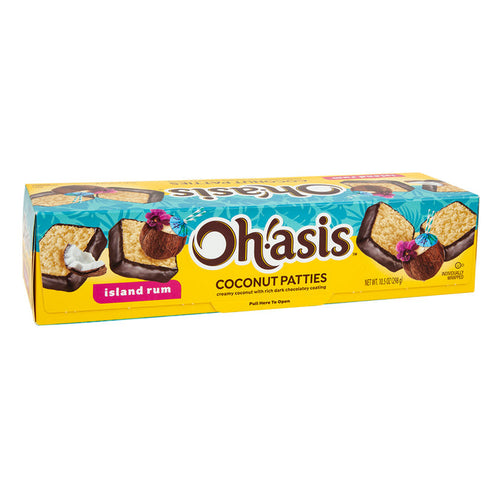 OHASIS Rum Coconut Patties Candy Box - 12 Count
