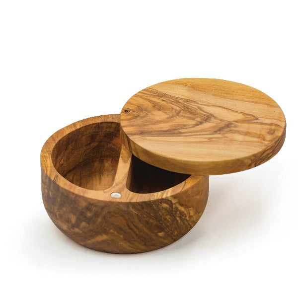 Olive Wood Salt Box - Accessories - Red Stick Spice Company