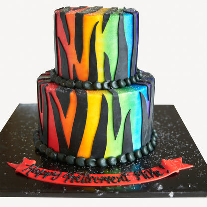 Online Cake Order - Rainbow Zebra Print #57AnimalPrint