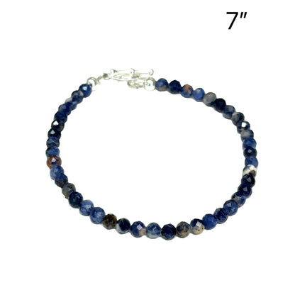 One  7'' (4mm) Micro F. Round Orange Sodalite Gemstone bracelet w/ SS toggle