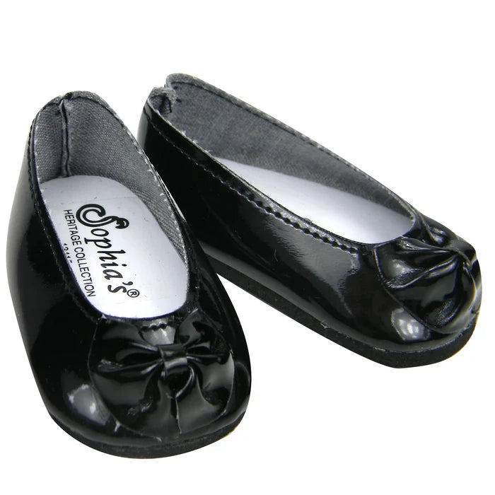 Patent Bow Shoe Black for 18" Doll