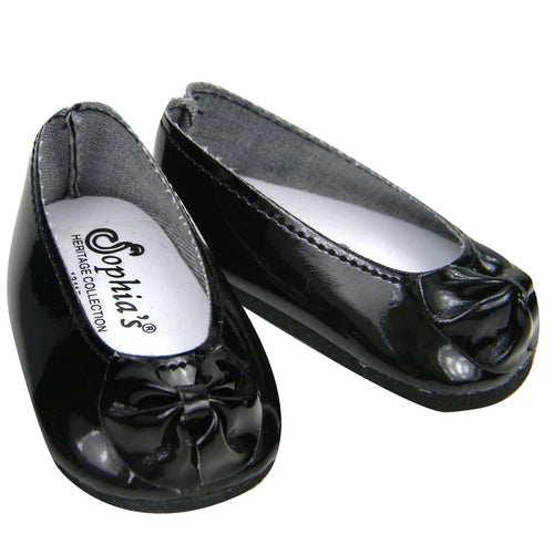 Patent Bow Shoe Black for 18" Doll