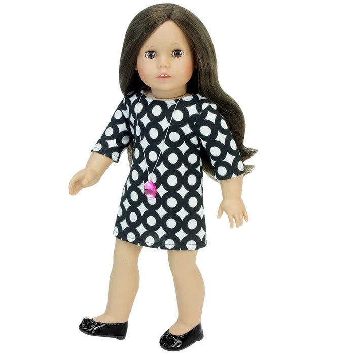 Patent Bow Shoe Black for 18" Doll