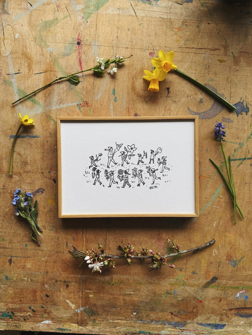Peace Kids Letterpress A5 Print