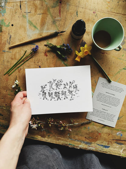 Peace Kids Letterpress A5 Print
