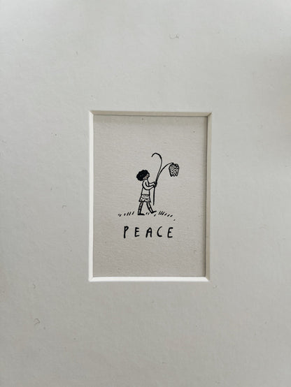 Peace two: original ink drawing