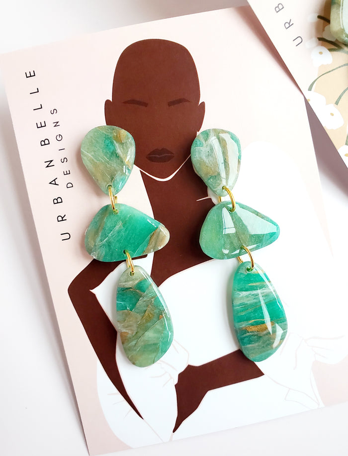 PENELOPE Statement Earrings - Emerald Essence