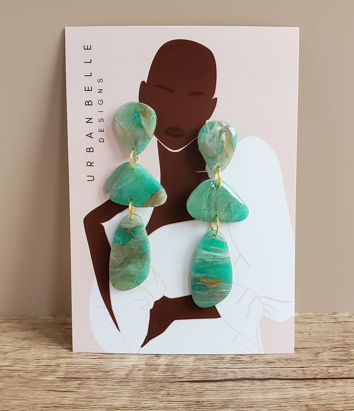 PENELOPE Statement Earrings - Emerald Essence