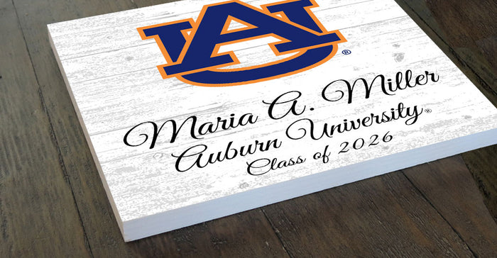 Personalized Auburn University Graduation Sign – Custom Graduate Name & Class Year Gift – Official Tigers Wood Decor