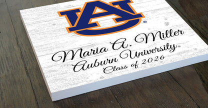 Personalized Auburn University Graduation Sign – Custom Graduate Name & Class Year Gift – Official Tigers Wood Decor