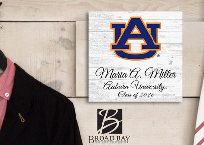 Personalized Auburn University Graduation Sign – Custom Graduate Name & Class Year Gift – Official Tigers Wood Decor