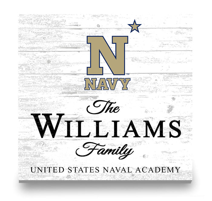 Personalized Navy Midshipmen Family Name Sign – Custom United States Naval Academy Wood Wall Decor – Navy Gift