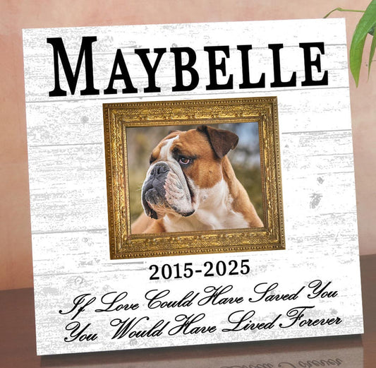 Pet Memorial Photo Plaque – “If Love Could Have Saved You” Custom Sign - Broad Bay Personalized Gifts Shipped Fast