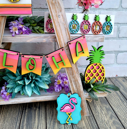Pineapple Tropical Tiered Tray Set