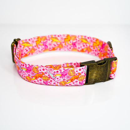 Pink Dinos Dog Collar