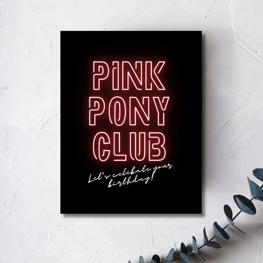 Pink Pony Club Birthday Card