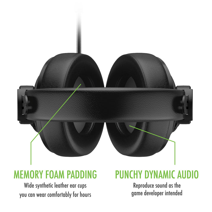 Plugable Performance Onyx Gaming Headset features memory foam padding with wide synthetic leather ear cups and dynamic audio.