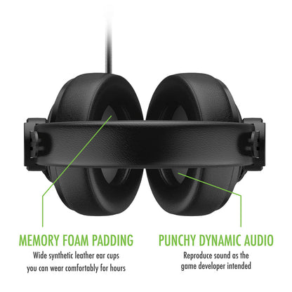 Plugable Performance Onyx Gaming Headset features memory foam padding with wide synthetic leather ear cups and dynamic audio.