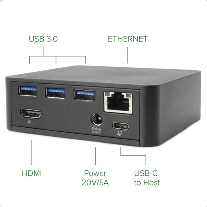 UD-CAM rear panel: three USB 3.0, Ethernet, 4K HDMI, 20V/5A power, and USB-C to host port.