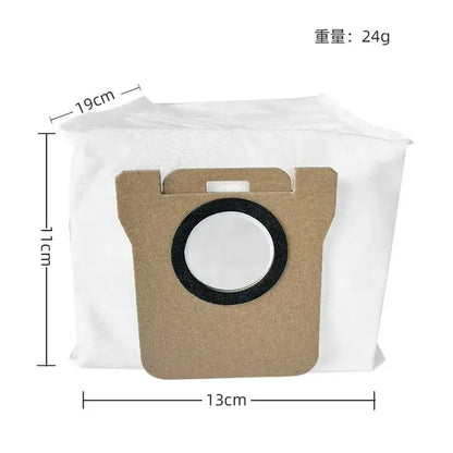 A white bag with a black ring on the bottom