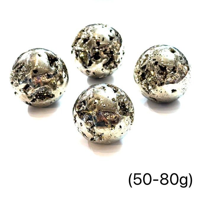 One  (50- 80g) Pyrite Gemstone Sphere