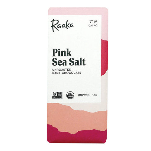 Raaka 71% Dark Chocolate Bar with Pink Sea Salt - 144 Count 1.8 OZ