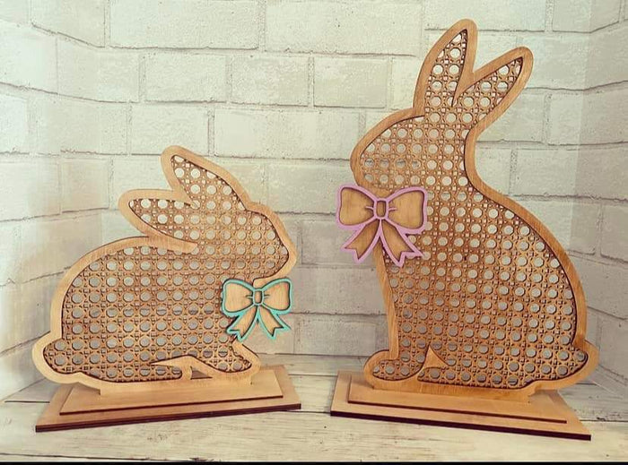 Rattan Stand Up Bunnies- Set of 2- wholesale