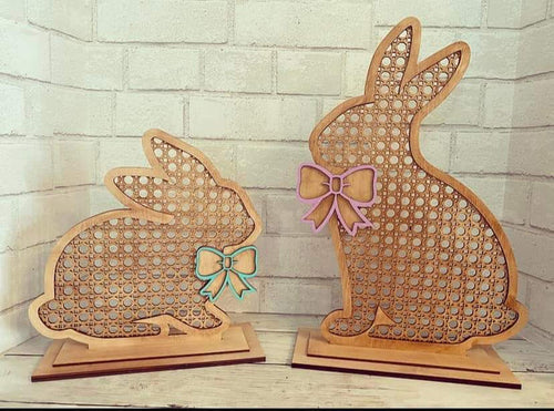 Rattan Stand Up Bunnies- Set of 2- wholesale