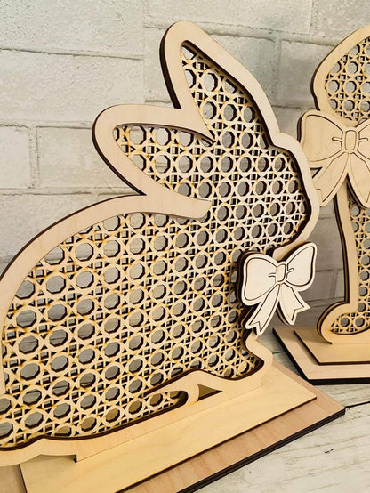 Rattan Stand Up Bunnies- Set of 2- wholesale