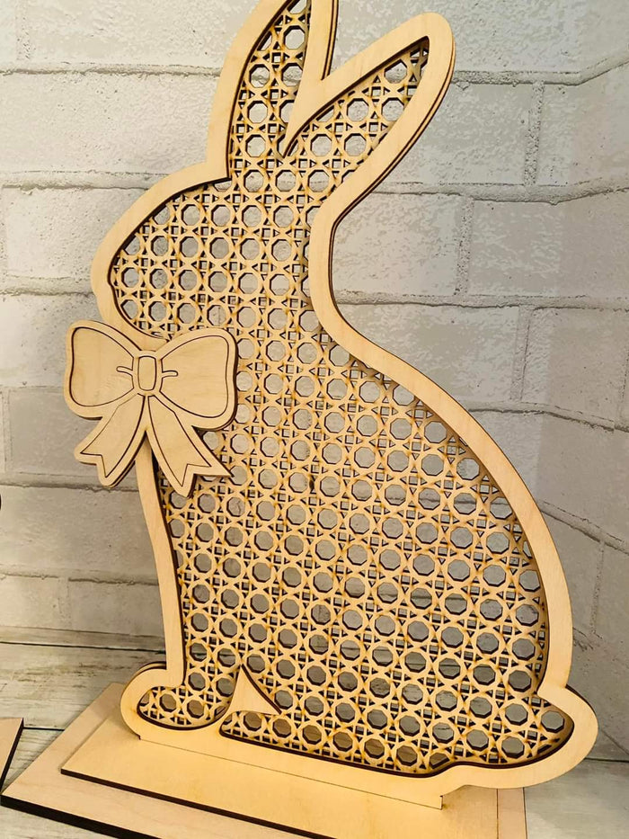 Rattan Stand Up Bunnies- Set of 2- wholesale